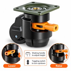 Heavy Duty Leveling Casters for Equipment – 360° Swivel Height-Adjustable Wheels for Workbenches and Machinery
