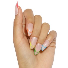 PaintLab Press-On Nails Manicure Kit, Check you out, 24-Piece Set, Long-Lasting Fake Nails with Glue, File, Prep Pad & Cuticle Stick