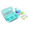 16PCS Set Bento Box Reusable 1300ml 4 Compartment Adult Lunch