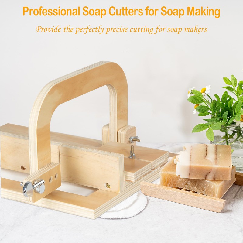 Adjustable Wire Soap Cutter, Wooden Soap Cutters for Soap Making