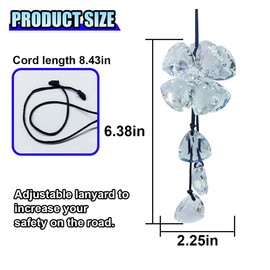 Bling Diamond Car Hanging Accessories, Car Rear View Mirror Charm, Crystal Auto Interior Decoration Pendant, Lucky Auto Mirror Ornament for Women (White)