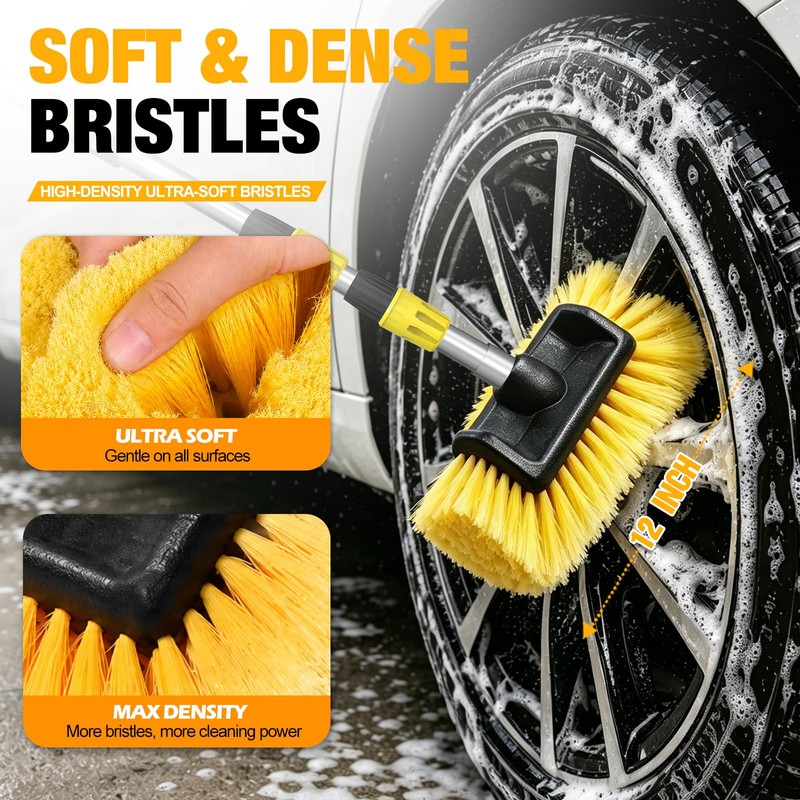 LAANPOLE 12FT Car Wash Brush with Long Handle, Car Cleaning