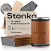 Stonka Walnut Rolling Knife Sharpener Kit – Dual-Grit Diamond Wheels