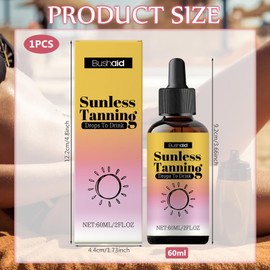 Sonnenloser Bräunungstropfen, Selbstbräuner Tropfen, Selbstbräuner Tropfen für Gesicht und Körper, zur Natürlichen Steigerung des Melanins, Bräunungstropfen fördert Pigmentierung der Haut