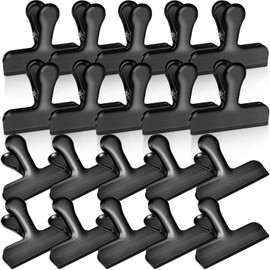 20 Pack Stainless Steel Bag Chip Clips for Food, Food Clips Heavy Duty Clamp Clip Kitchen Clip for Office Kitchen Home, Black