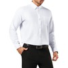 Men's Oxford Long Sleeve Shirts Classic Button-Down Solid (White/M Thickened