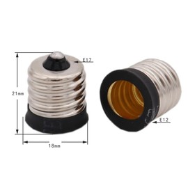 E17 to E12 Socket Adapter Converter,Intermediate E17 Base Convert to Candelabra E12 Base,Black Lamp Holder (10)