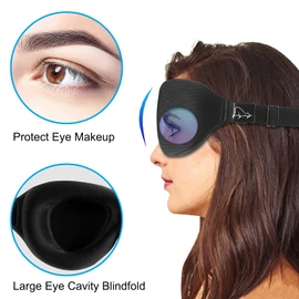ALASKA BEAR Sleep Mask for Lash Extensions with Deeper Molded Eye Contour Cups Blackout Mask Larger Pockets for Women Protecting Longer Eyelashes, Navy Stars
