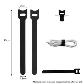 : GaoBangM 100 Pcs Reusable Cable Ties, Cable Ties, Fastening Straps, Adjusting Straps, for Electrical and Electronic Products,Cable Straps,Home Office Cable Organizer (Black)