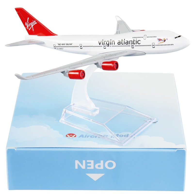 Busyflies Airplane Model Diecast Planes 16cm Virgin Atlantic 747 Model