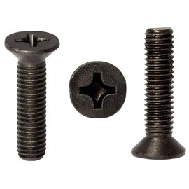 M6 (6mm x 70mm) Black Zinc Flake Phillips Countersunk Machine Screws Metric Flat Head Steel Fully Threaded DIN 965 (Pack of 20) H14BCD