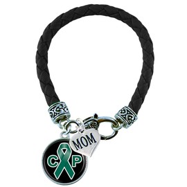 Holly Road Bracelet Custom Cerebral Palsy Awareness Black Leather MOM OR DAD charm ONLY Jewelry