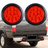 AMOPACORP 4" Round 12-LED Tail Light with Grommet Plug Kit