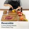 Sango Acacia Cutting Board Set with Juice Grooves and Stand,