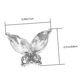 Vaguelly 20pcs Cute Nail Charms Crystal Butterfly Nail Art Decorations for DIY Manicure Durable Rhinestone Design for Women for Various Occasions