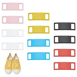 UNICRAFTALE about 12Pcs 6 Colors Alloy Rectangle Tag for Shoelaces Shoe Decoration Charms Curved Rectangle Customized Nameplate Words Blank Tag Shoe Buckles Shoelace Decoration Charms Sneaker Charms