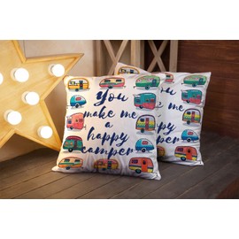 Musesh Decorative Pillow Cover 16x16 Inch, Home Pillow Cases Pack of 2 You Make Me a Happy Card Sofa Pillowcase Cushion for Bed,Sofa,Car
