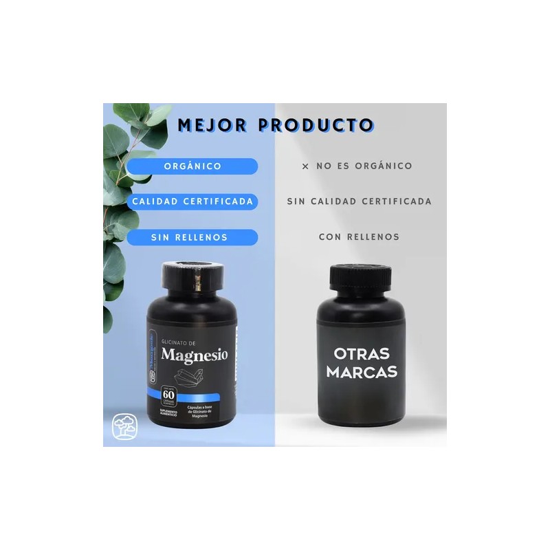 Glicinato Magnesio Momosie Cápsulas 500 Alta Absorción Biodisponibilidad Bienestar Relajación