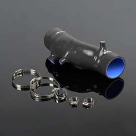 PIT66 Silicone Induction Intake Hose Kit,Compatible with 2003-2008 Honda Accord Euro R CL7 K20A Black with Clamps