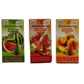 KNOX Set of 3 Incense Cones - Various Types - Made in Germany
