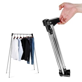 BOUFEIDA Foldable Clothes Rack, Portable, Extendable Clothes Rail, Sturdy Clothes Rack, Small Clothes Rail for Takeaway for Laundry at Home, Camping, Travel Outdoors