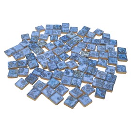 Yuvori Handcrafted Ceramic Mosaic Tiles, 0.79 inch, 1.1 lbs, DIY, Chinese Traditional Qinghua and Modern Styles, Indoor Decor, DIY Art Projects in Bathrooms, Kitchens, Living Rooms (07)