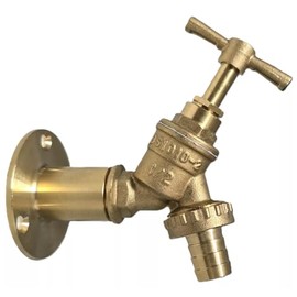 TC Outside Garden Hose Union Bib Tap Kit 1/2" with Brass Wall Plate Flange Boss