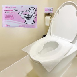 TUMYES Fundas de Asiento de Inodoro Desechables, Fáciles de Transportar, Solubles en Agua, Tamaño Universal Adecuadas para Viajar, Salir, Aseos Públicos 100PCS