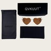 QVKUUT Vintage Heart Sunglasses Women's Polarised Festival Heart Shape Sunglasses,