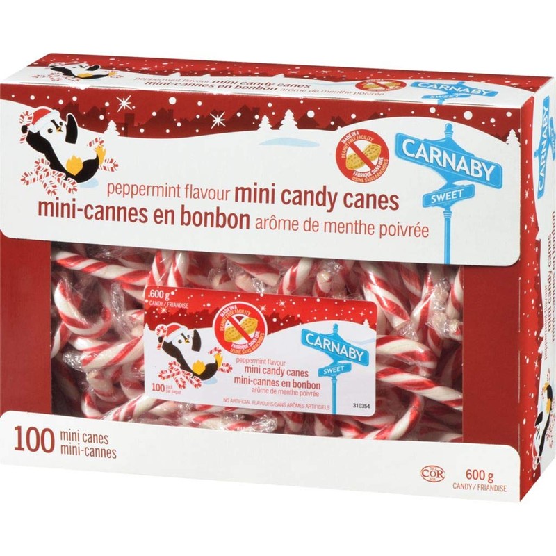 100 Peppermint Flavour Mini Candy Canes 600g