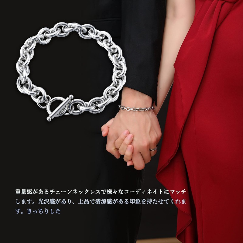 Yooping Men's Bracelet, Accessories, Stainless Steel, Mantel, Chain, Silver Stainless