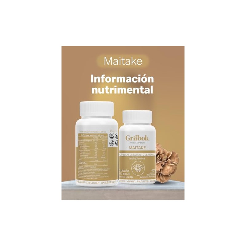 Griibok Hongo Maitake 90 cápusulas de 330 mg cu Orgánico