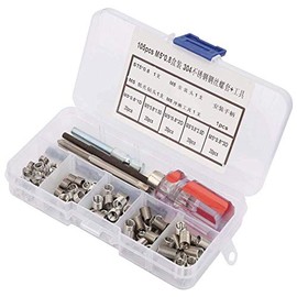 105pcs Threaded Inserts Repair Kit Stainless Steel Helicoil Type Wire Insert Installation Set (M5 x 0.8)