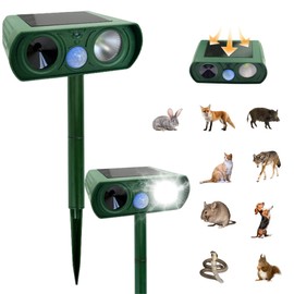 Outdoor Ultrasonic Animal Repellent – Solar Powered, Waterproof, Motion Sensor, Eco-Friendly, Deer, Dog, Cat, Raccoon, Squirrel, Skunk, Coyote, Fox, Rabbit, Geese, Ultrasonic Repeller 1PK