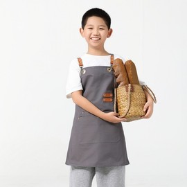 Waterproof Children's Art & Restaurant Apron / Commercial Workwear for Milk Tea, Coffee Shops, Nail Salons (Logo Print) Free Size/191 Kids Purple 3ea