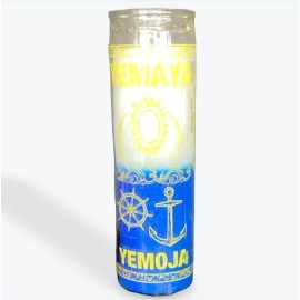 Yemaya White And Blue Wax Candle