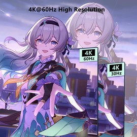 KVM Switch, KVM Switch 1 Monitors 2 Computers, HDMI Switch, 4K@60Hz KVM Switches for 2 Computers Sharing 1 Monitor, 4 USB 3.0 Devices Such as Keyboard, Mouse, Printer, Scanner