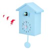 HERCHR Modern Cuckoo Clock, Birdhouse Blue Wall Clock, Cuckoo Clock