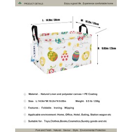 ONOEV Rectangular Folding Laundry Basket,waterproof Canvas Basket,gift basket,Suitable for children's room,Office,Clothes,Toys Storage(Easter Eggs)