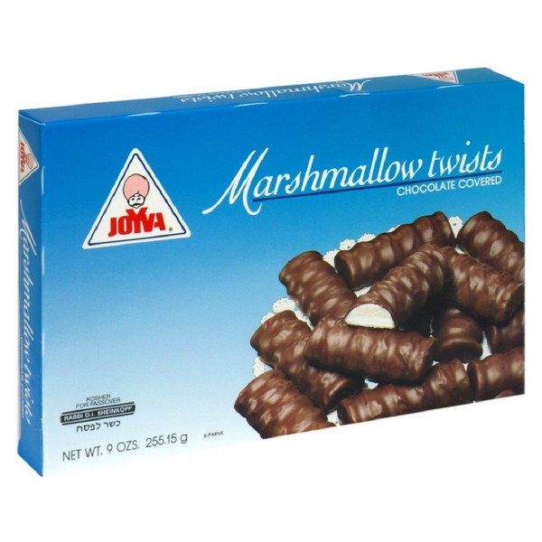 Joyva Marshmallow Twists Chocolate Covered Vanilla, 9-Ounce (Pack of 4)