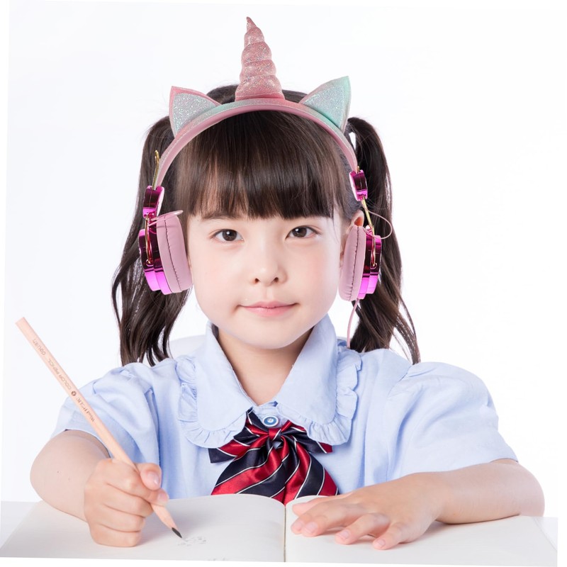 OSALADI Boy Girl Headphones with Microphone Volume Control Cable Cartoon