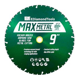 9" Vacuum Brazed Diamond Saw Blades for Metal, 7/8"-5/8" Arbor