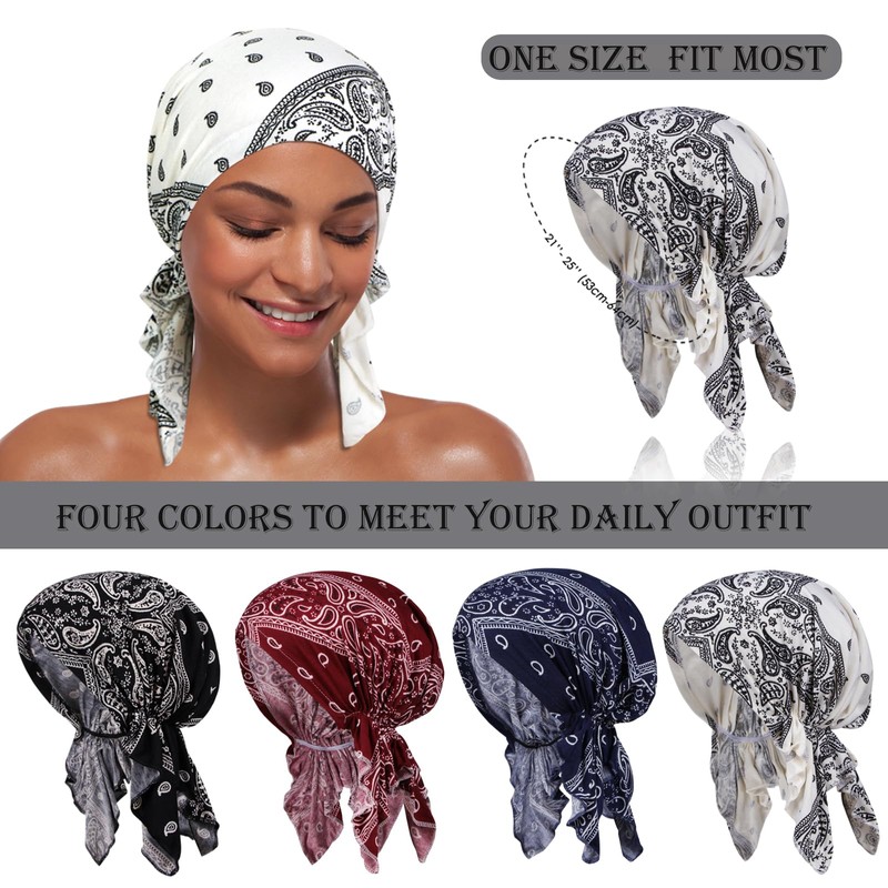 DACKRITO - 4 piezas de quimioterapia para mujer, bufanda de