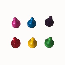 CLUE Game Replacement Game Mover Parts Set of 6: Mr Green, Miss Scarlett, Professor Plum, Dr Orchid, Colonel Mustard, Mrs Peacock