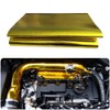12'' X 48''Gold Heat Shield Mat Thermal Barrier Adhesive Backed Heat Blanket, Fiberglass Insulation Reflective Material High Temp Protection