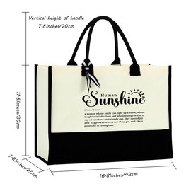 Sunshine Gifts Waterproof Tote Bag Inspirational Gifts for Women Reusable Grocery Bags Beach Bag Handbags Christmas Thank You Gifts Boss Day Retirement Appreciation Gifts for Women Friend Boss