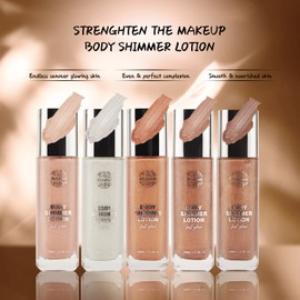 VIOLA HOUSE Highlighter Body Liquid, Liquid Shimmer Makeup for Face, Body, Leg, Luminous Make-Up, Shimmer Body Cream, Body Glow Illuminator, 100 ml/3.38 oz (Rose Gold)