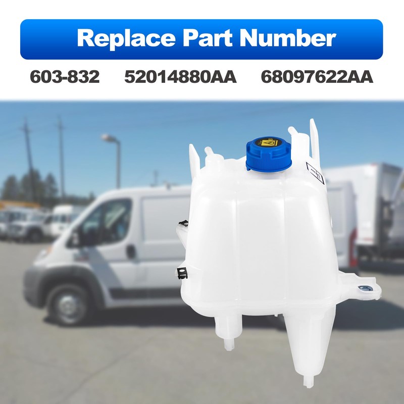 TEMSONE Upgrade 603-832 Coolant Reservoir Tank Compatible with Dodge Ram