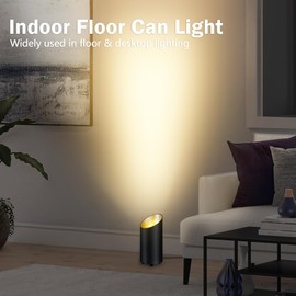 XLGHZOO Uplighting Indoor Floor Can Light, Up Lights with 3000K LED GU10 Bulbs, ETL 5W Floor Spot Lights Indoor for Home Accent Behind Couch Lighting, 5.9 FT Plug Cord & Foot Switch,2 Pack