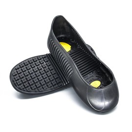 DVAURLIAN Visitor Anti-Slip Safety Overshoes，Unisex Non-Slip Overshoes for Crews Crew Guard，household，hotel，catering，housekeeping and auto-repair industries. Black+yellow, S(US Size 4-7)